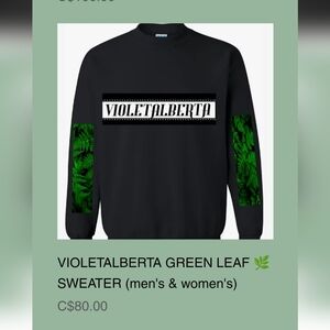 Black and Green Leaf Men's Sweater